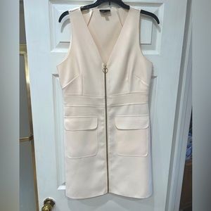 Topshop cream tailored zip dress